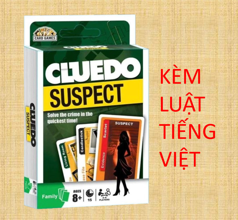 [HCM]CLUEDO SUSPECT- VỤ ÁN BIỆT THỰ PHIÊN BẢN TIẾNG ANH DẠNG THẺ