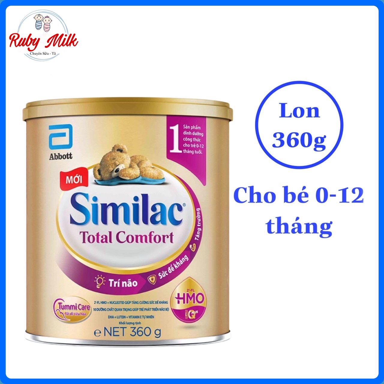 Date 7.2024 Sữa bột Similac Total Comfort 1 Lon 360g Cho bé 0 - 12 tháng