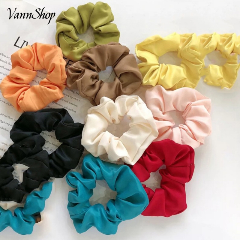 Dây buộc tóc cột tóc vải nhiều màu dễ thương- VannhShop PK0003