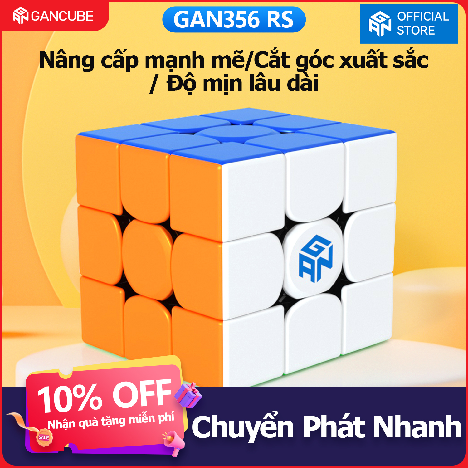 [GAN Official Store]GAN356 RS khối Rubik 3x3 Speed ​​Cube GAN Cube 356RS Đồ Chơi Xếp Hình Cho Bé người mới bắt đầu (Không có nhãn dán)