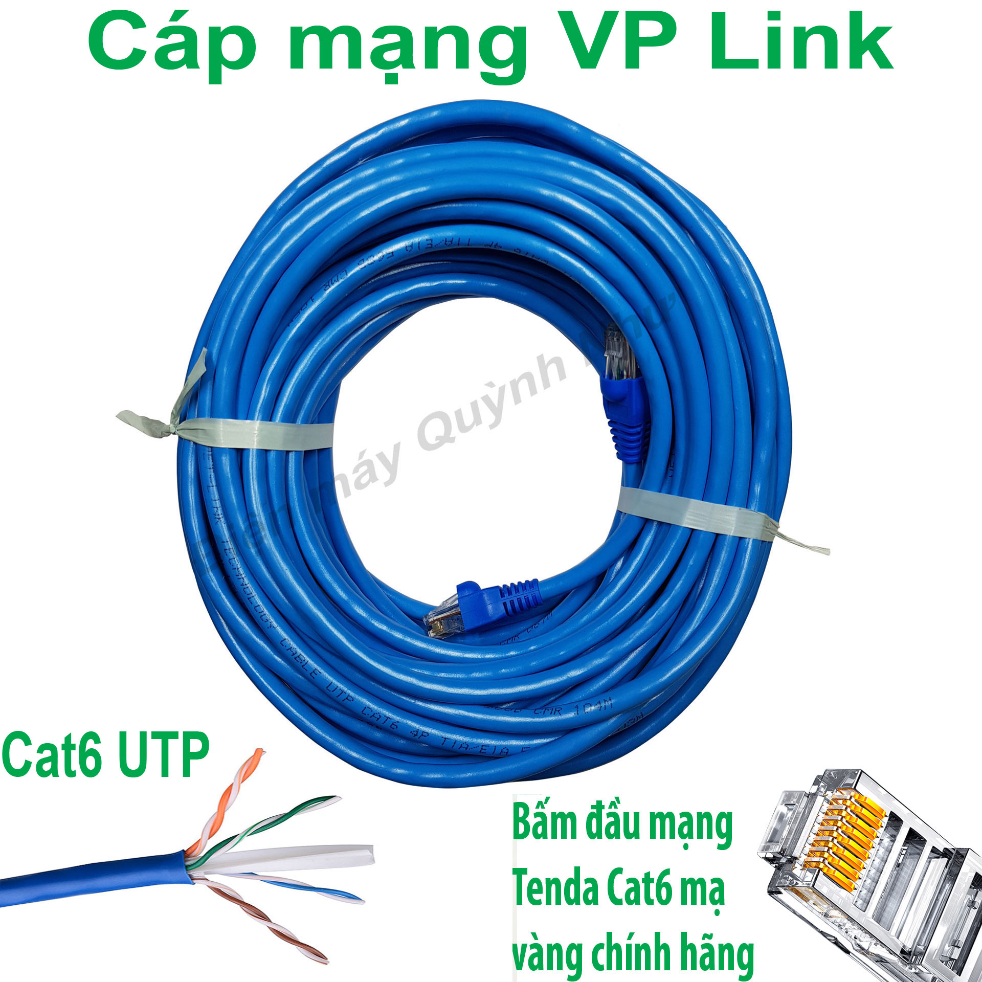 [HCM]Dây Mạng Cat6 Bấm Sẵn 2 Đầu 10m - Cáp mạng cáp lan cáp internet