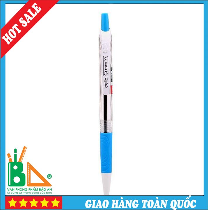 combo 2 chiếc Bút Bi Bấm Cello GLIDER XS Ấn Độ màu Xanh
