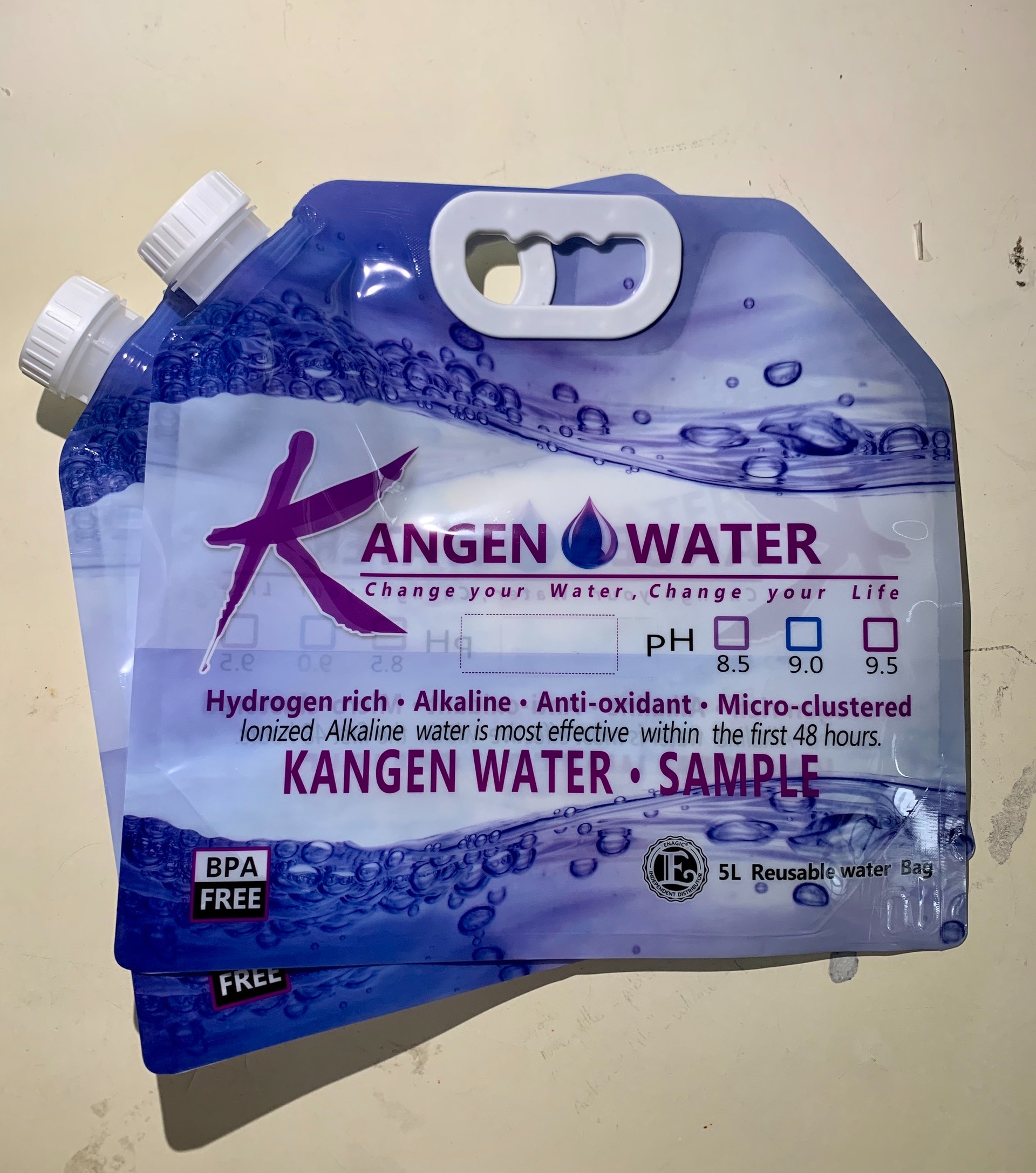 Combo 2 túi 5 lít đựng nước điện giải ion kiềm tiện dụng dã ngoại kangen, du lịch, thăm bệnh, công ty...