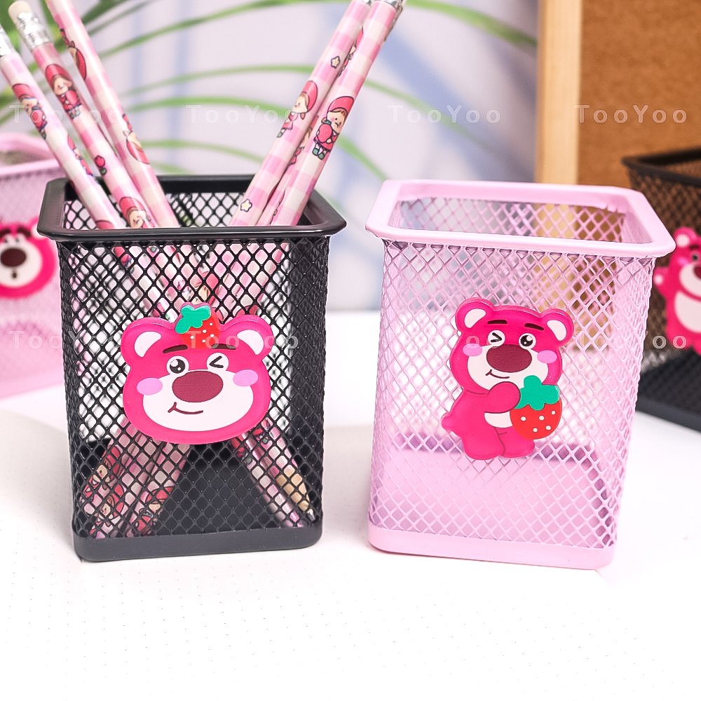 Giỏ đựng bút Gấu dâu Lotso lưới sắt dễ thương cute TooYoo BK00751
