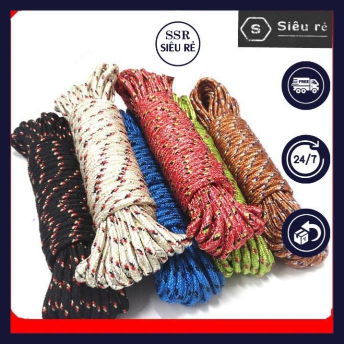 Cuộn dây dù 7 lõi 4mm siêu bền 10m dùng cột lều trại tiện lợi