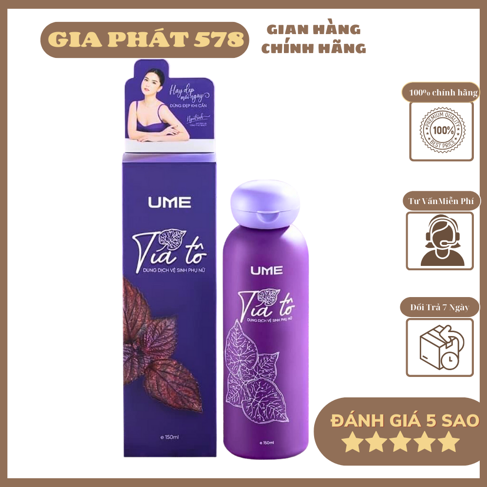 Dung dịch vệ sinh phụ nữ tía tô UME , ddvs phụ nữ hết nấm ngứa âm đạo, làm sạch dịu nhẹ cân bằng độ pH từ thiên nhiên