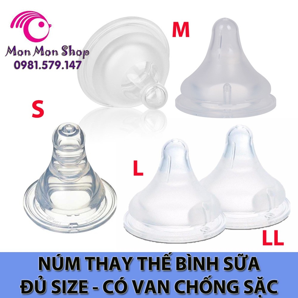 Núm ti cổ rộng bình Toom, Pigeon cổ rộng, bình Lansinoh,... BPA free
