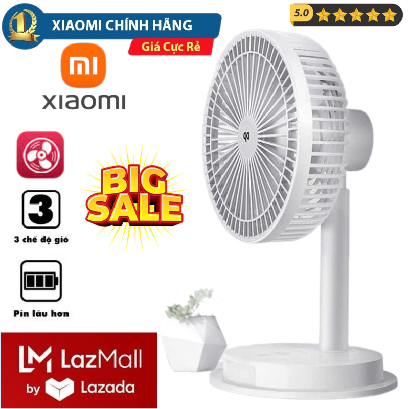 Deal Xịn Hôm Nay Xiaomi Mall Quạt Sạc Tích Điện DP-7627 ,Quạt Để Bàn Tích Điện Tích Hợp Đèn Led Chiếu Sáng Công Nghệ Xiaomi -Loại Quạt Lớn Gió Rất Mạnh .Rất Tiện Lợi Khi Mất Điện, Quạt Tích Điện 3 Chế Độ Siêu Mát ,Dung Lượng Pin Lớn ,Ngồi Học, Làm Việc