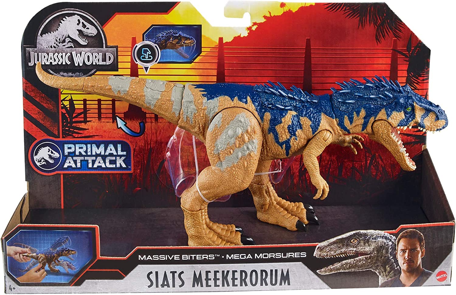 Mô hình khủng long Mattel ​Jurassic World Massive Biters Larger-Sized Siats Meekerorum