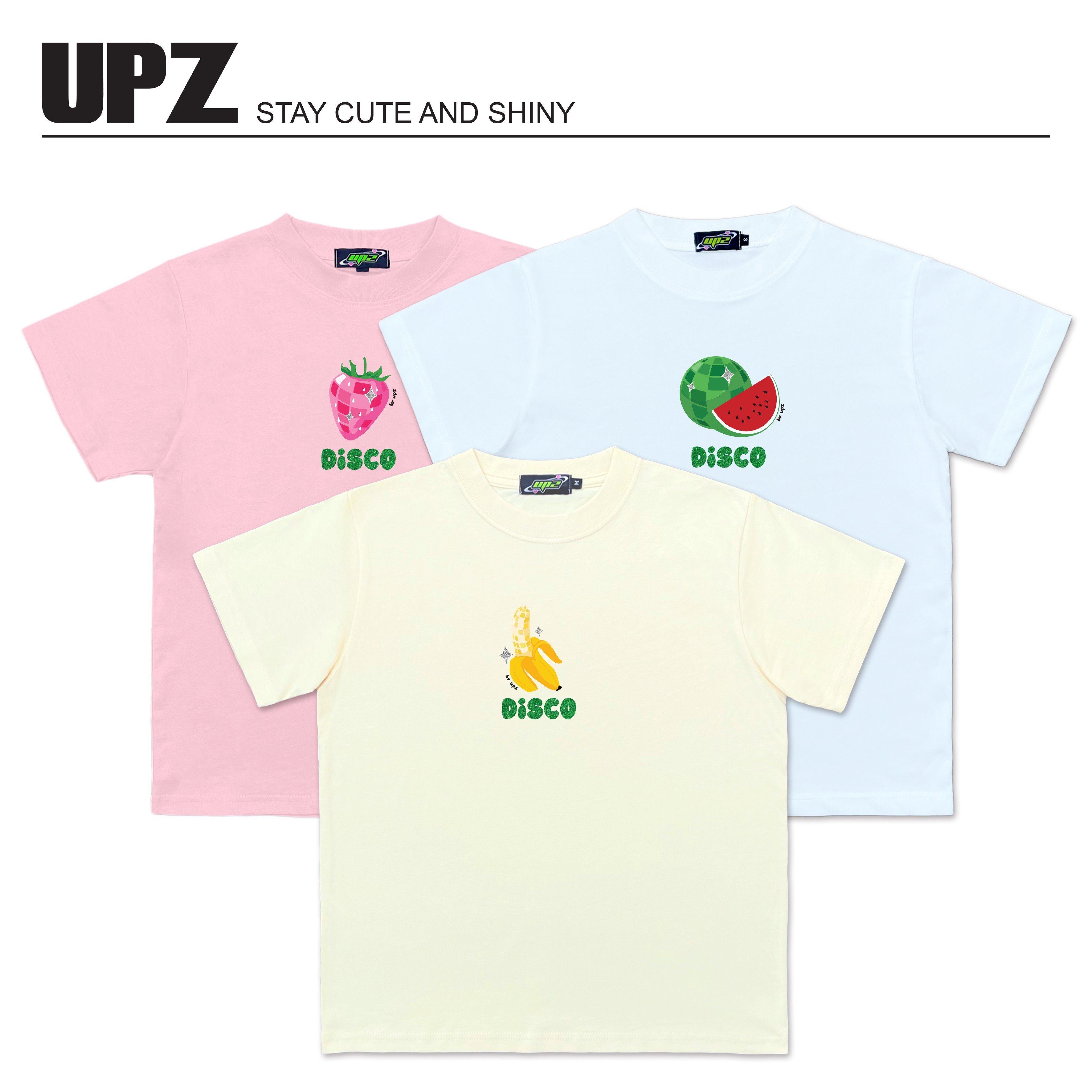 Upz áo thun baby tee tay ngắn in hoạ tiết trái cây disco