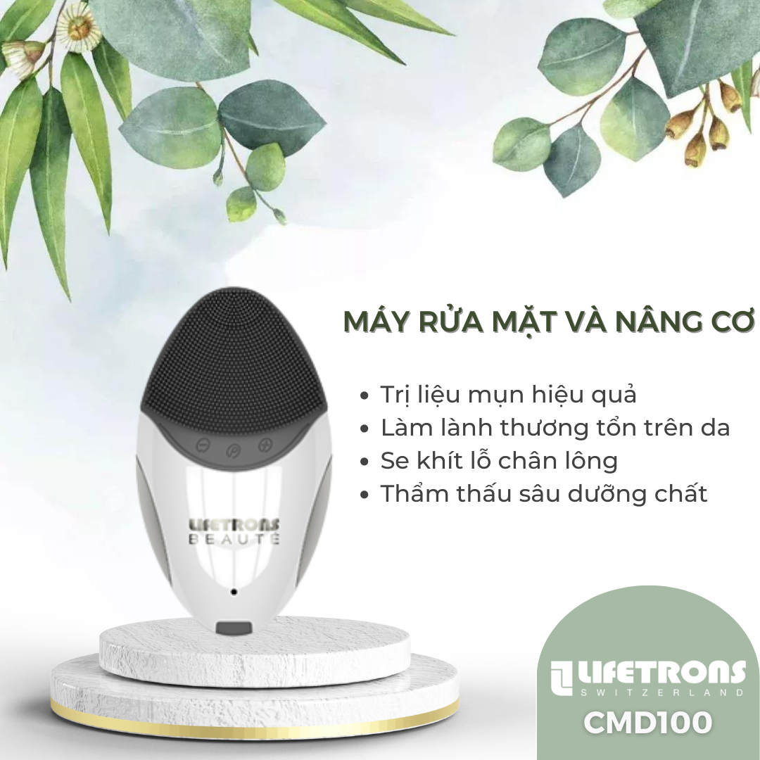 Máy rửa mặt và nâng cơ massage mặt Lifetrons CMD100 làm sạch da và đưa dưỡng chất