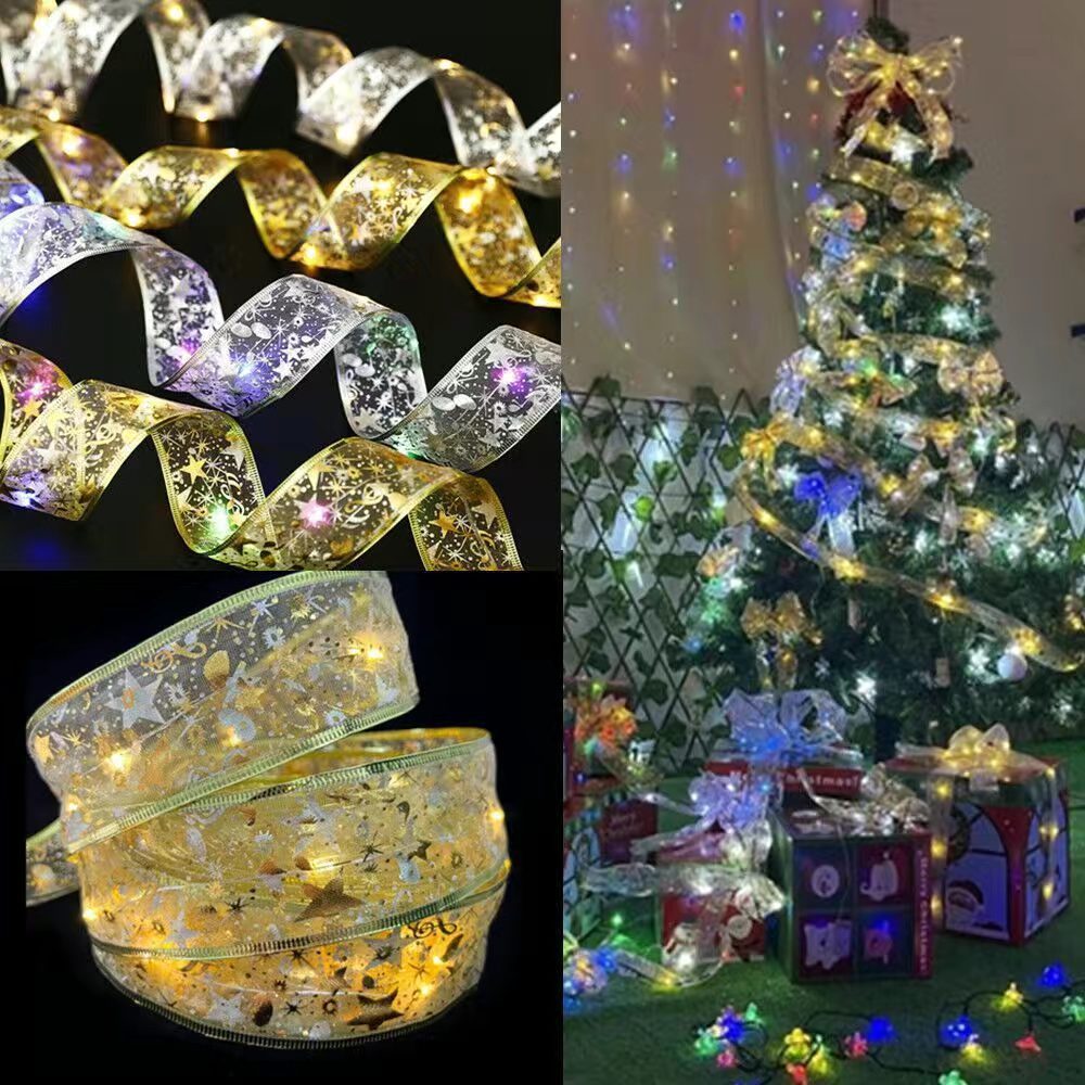 Dây đèn led ruy băng trang trí noel 4m