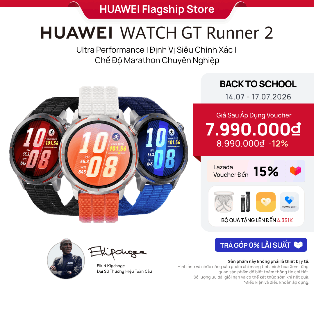 Đồng Hồ Thông Minh HUAWEI WATCH GT Runner 2 | Ultra Performance | Định Vị Siêu Chính Xác | Chế Độ Marathon Chuyên Nghiệp
