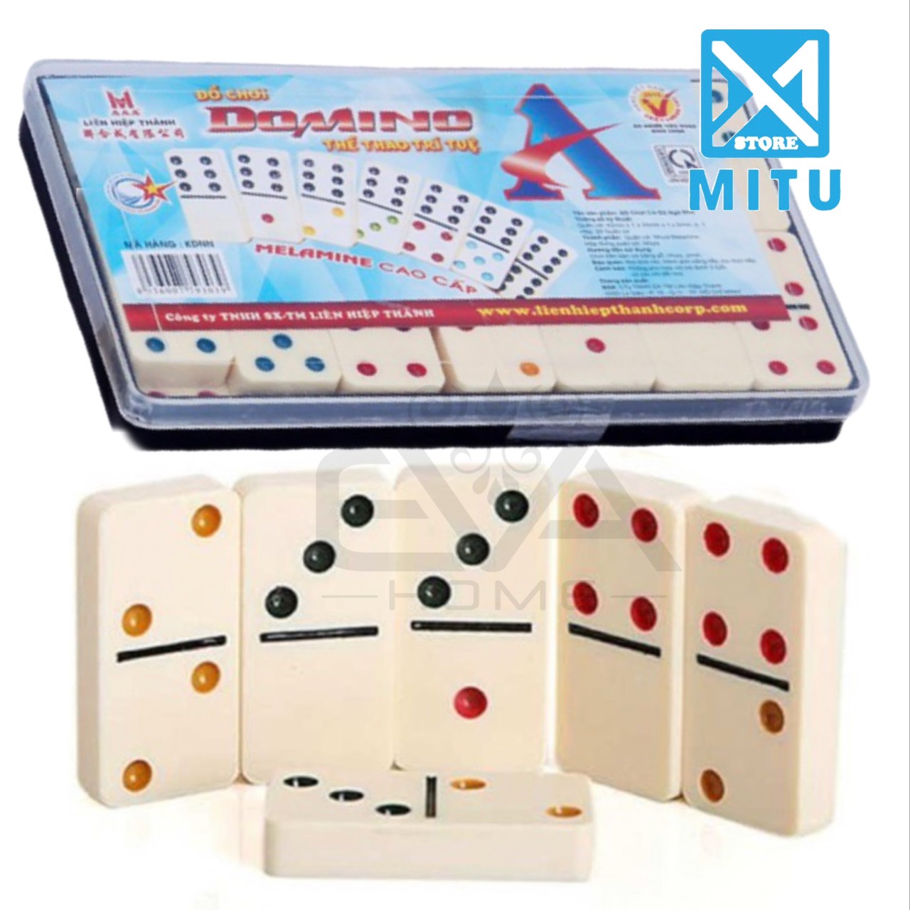 Bộ đồ chơi hộp cờ domino nhựa melamine ngà aaa cao cấp