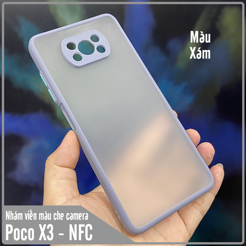 Ốp lưng cho Xiaomi Poco X3 NFC trong nhám viền màu che camera