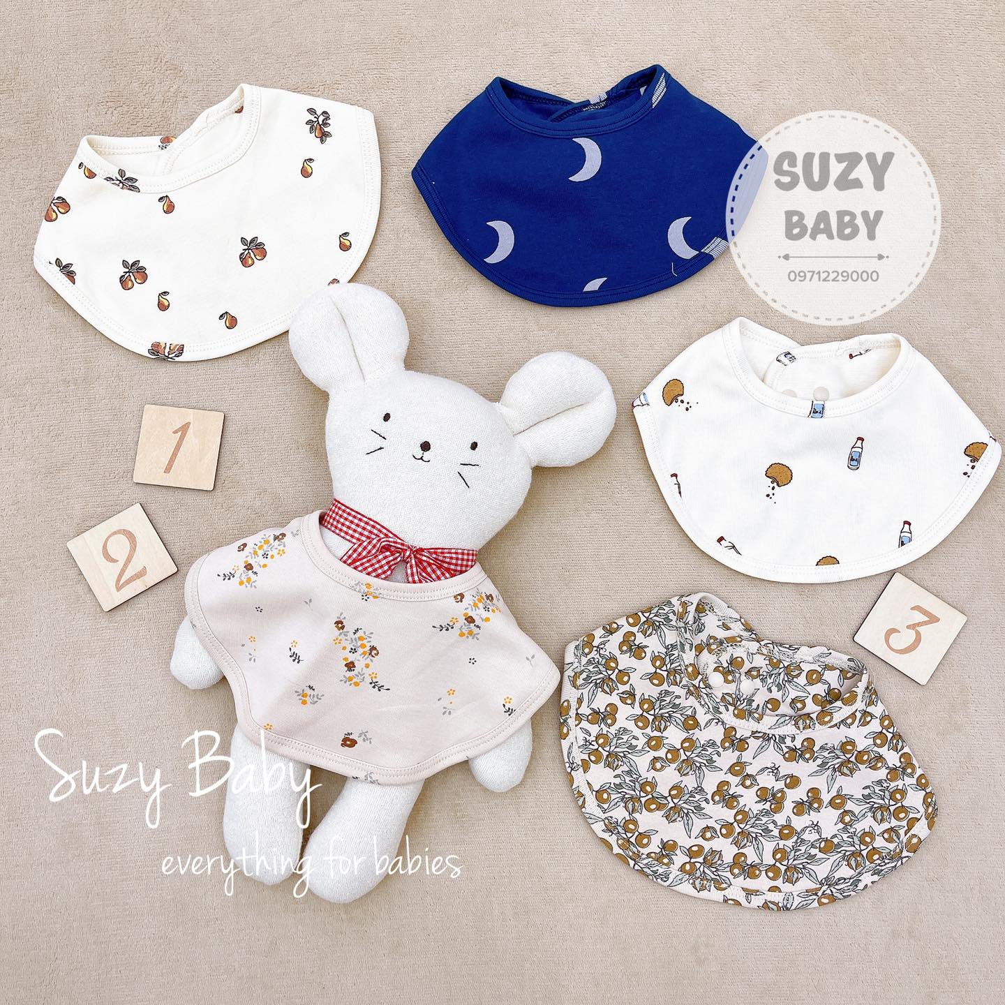 Yếm sơ sinh cotton cho bé