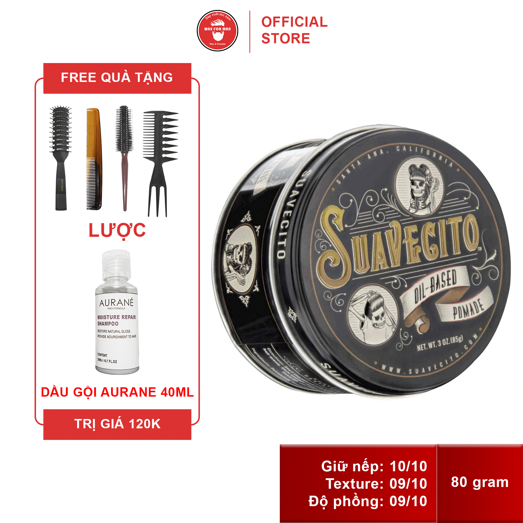 Sáp vuốt tóc Suavecito Oil Based gốc dầu