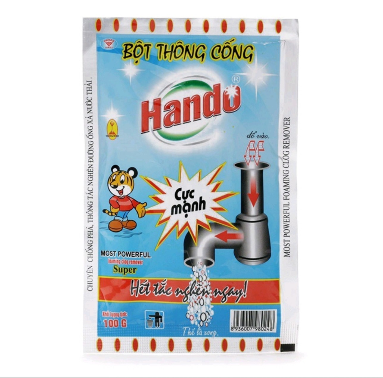 Bột thông cống Hando dạng túi 100g nội địa