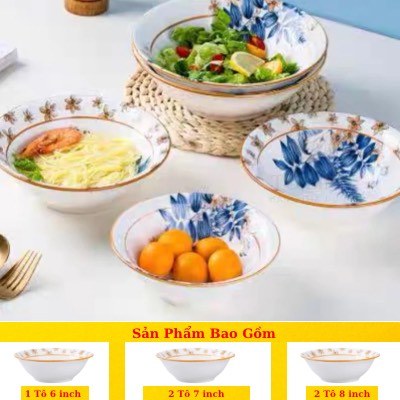 Set tô hủ tiếu gốm sứ Simple Style,tô gốm sứ phom loe đựng hủ tiếu