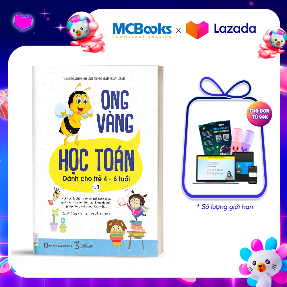 Ong Vàng Học Toán Dành Cho Trẻ 4-6 tuổi tập 1 - Học Kèm App Online