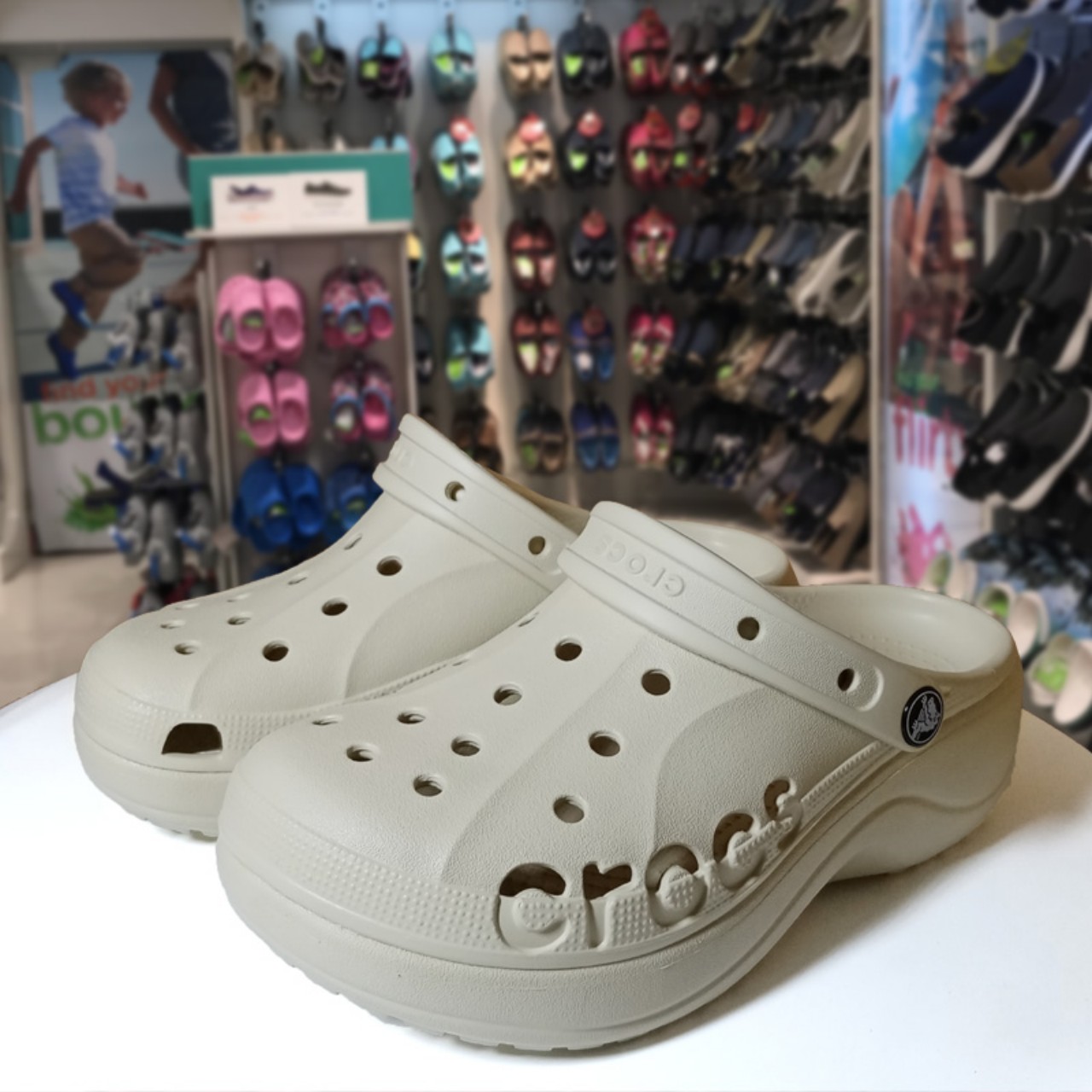 Dép sục đế cao 5cm viền crocs crocs band classic clog cho nữ