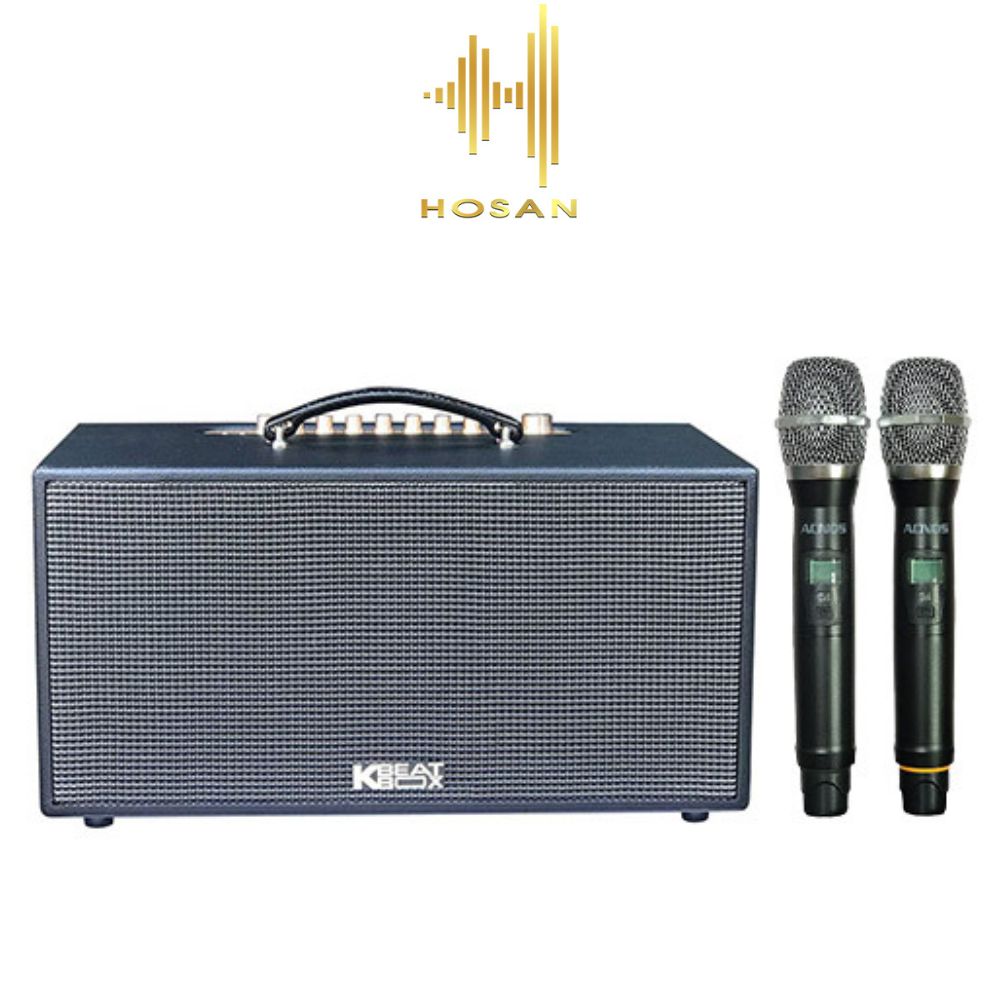 Loa kéo Acnos CS447 - Loa di động thùng gỗ có lớp vỏ bằng da vô cùng chắc chắn tạo cảm giác êm ái, chống rít mồ hôi - Kết nối Bluetooth 5.0