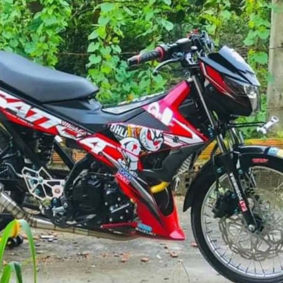 [HCM]Tem Satria racingboy tem rời bản ba lớp dán cho xe Satria sản phẩm chất lượng không sợ bay màu nh