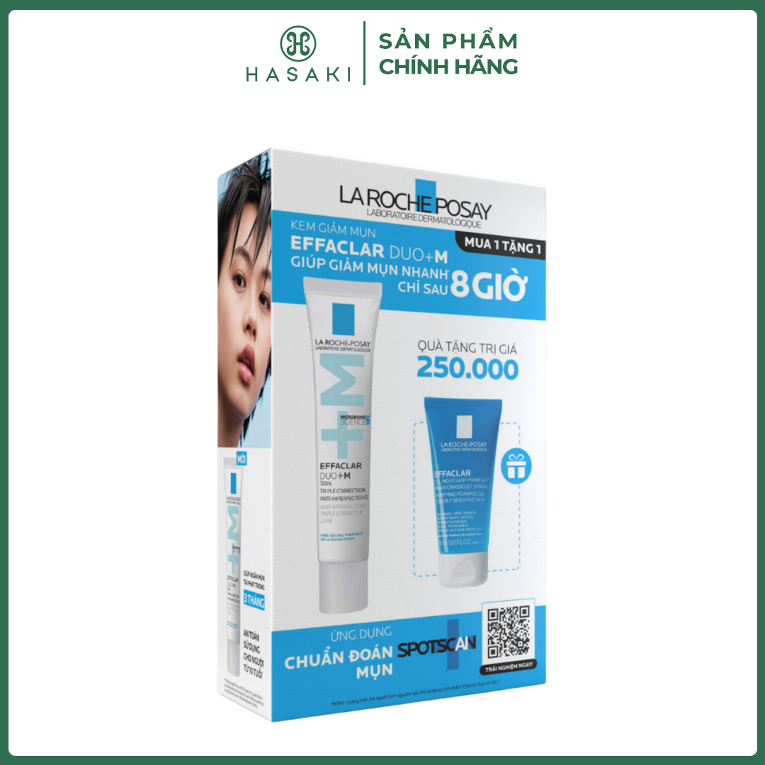 Combo La Roche-Posay Kem Dưỡng Giảm Mụn Hiệu Quả 40ml + Gel Rửa Mặt Cho Da Dầu, Nhạy Cảm 50ml Hasaki Sản Phẩm Chính Hãng
