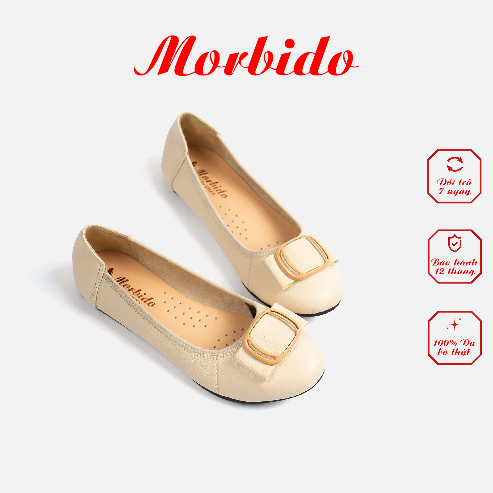 Giày Búp Bê Mũi Tròn Đế Bệt MORBIDO M308 👠G̳I̳Á̳ ̳X̳Ư̳Ở̳N̳G̳👠 Da Bò Thật 👠 SIÊU ÊM SIÊU BỀN 👠