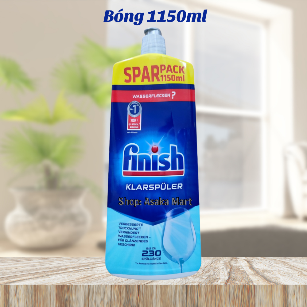 Nước làm bóng finish 1600ml 1200ml 800ml 400ml dùng cho máy rửa bát