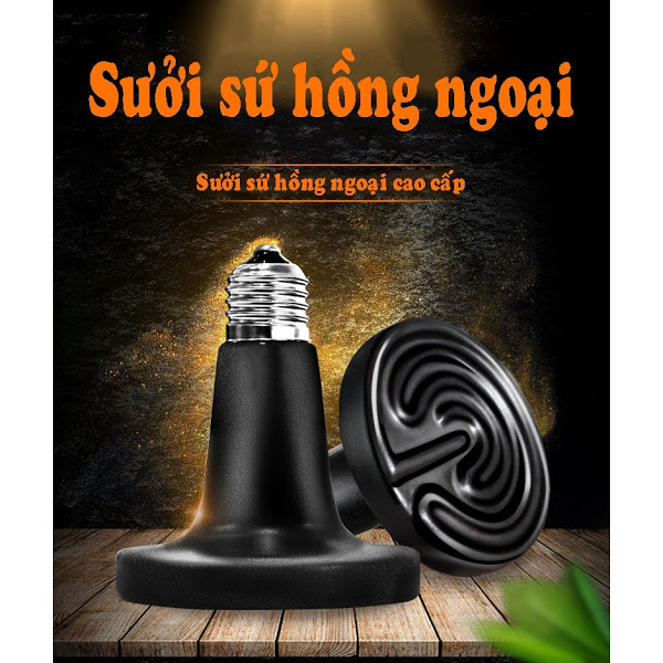 Bóng đèn sưởi sứ hồng ngoại tỏa nhiệt cho thú cưng