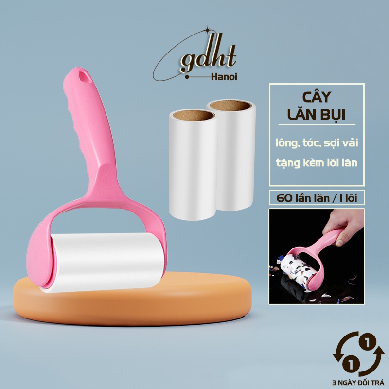 Cây lăn bụi quần áo tặng kèm 2 lõi lăn thay thế, cây lăn bụi đa năng làm sạch quần áo, ga giường, sofa loại bỏ bụi, tóc, lông thú cưng - Gia dụng Huy Tuấn