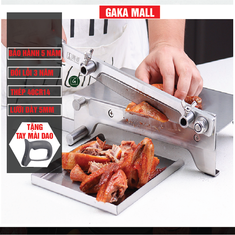 Máy Thái Thịt, Dao Chặt Thịt Gà, Máy Thái Thịt Bò, Máy Thái Thịt Đông Lạnh, Dao Thái Rau Củ Quả, Inox 430, Máy Thái Đa Năng, BH 5 Năm, 1 Đổi 1 Trong 3 Năm - Tặng Tay Mài Dao