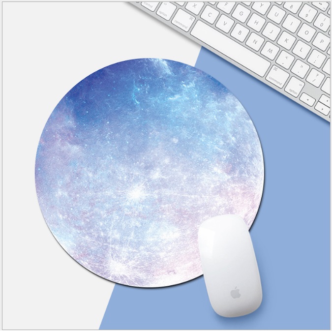Miếng lót chuột dễ thương hình tròn 20cm - Thiên hà xanh . Bàn di chuột tròn siêu cute nhiều mẫu mã