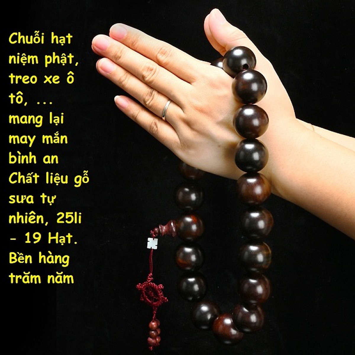Chuỗi Hạt Niệm Phật, Gỗ Sưa Đỏ thượng hạng, vân gỗ đẹp, quà tặng cao cấp