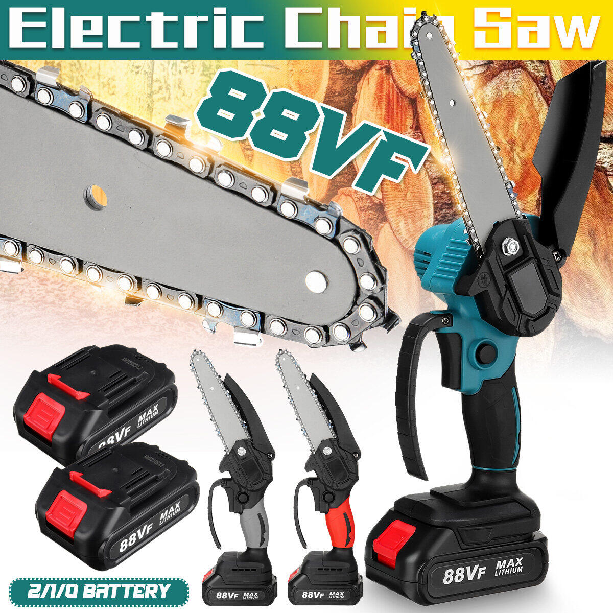 Máy cưa điện 88v 6 inch 2000w máy cưa không dây máy cắt gỗ gergaji elektrik máy cưa cắt cây làm vườn dùng pin makita