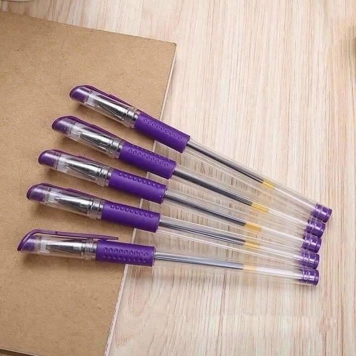Bút bi nước mực tím, mực xanh, mực đỏ, mực đen - êm tay, không lem mực - giá rẻ - 1 chiếc