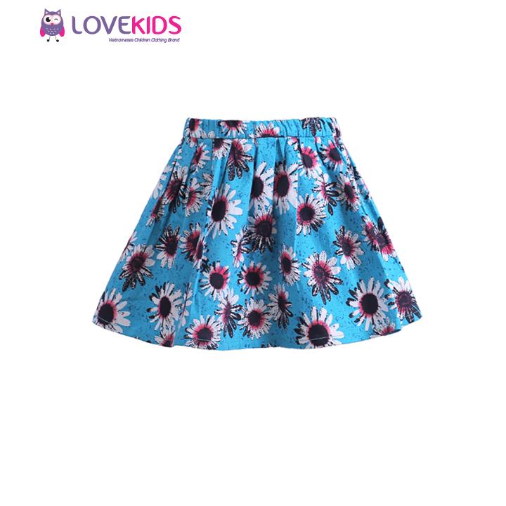 Chân váy họa tiết hoa cúc xanh Lovekids.