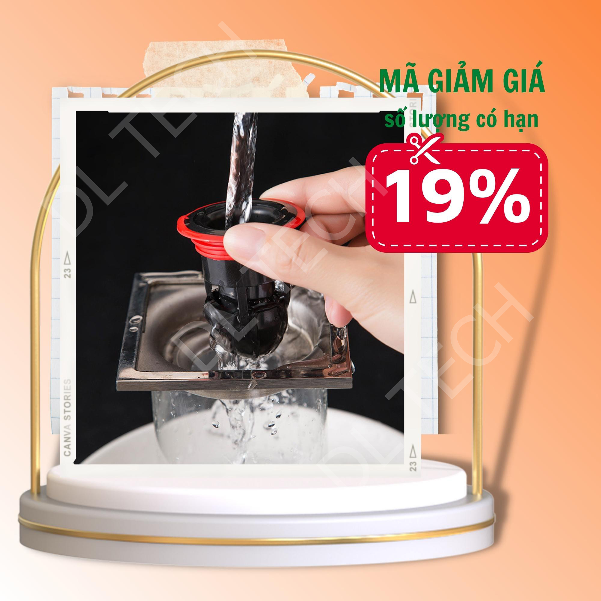 Ống Ngăn Mùi Thoát Sàn chống mùi hôi ngăn vi khuẩn mùi hôi nhà vệ sinh cống nước hiệu quả Phễu thoát sàn TS1 DL TECH