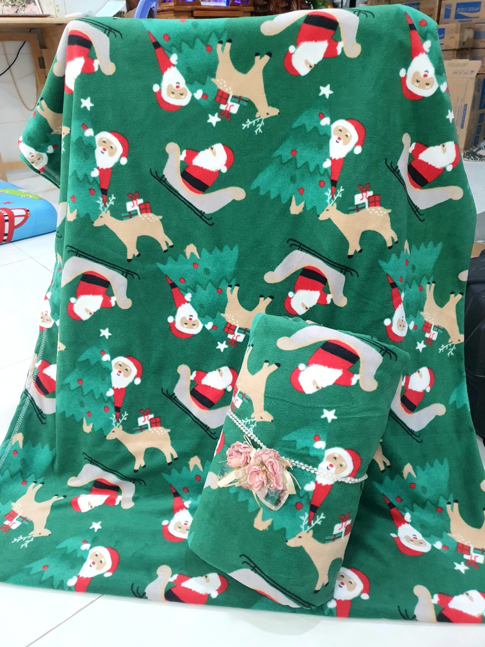 SALE 110k còn 99k-Mền nỉ cotton Thái CHIM CÁNH CỤT đi học du lịchvăn phòng