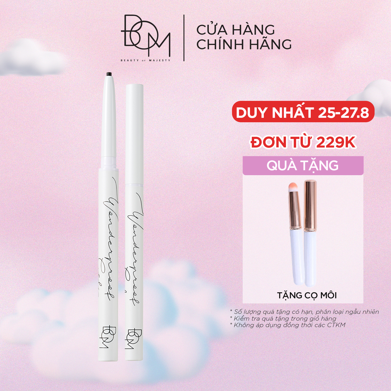 Chì kẻ mắt siêu mảnh lâu trôi BOM Wonderproof gel slim eyeliner 0,1g