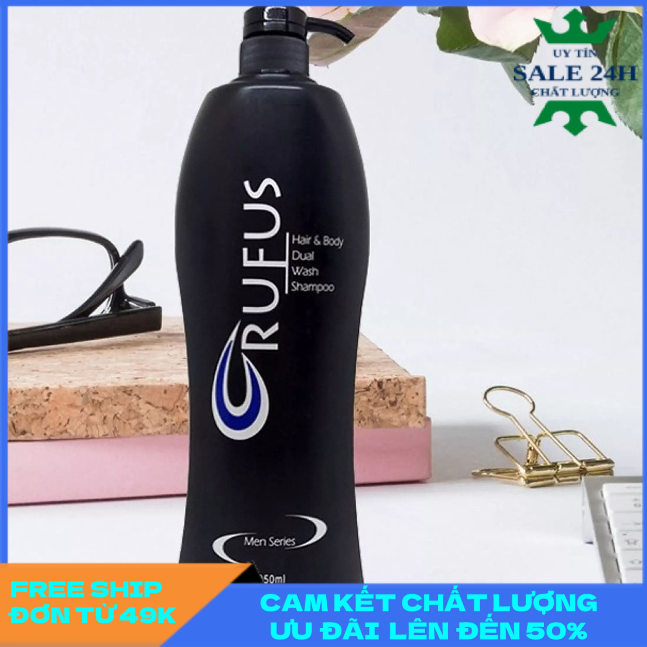 Sữa tắm, gội đậm đặc Rufus for Men Malaysia 1050ml – Dầu tăm gội đậm đặc Rufus đen 2in1 cho nam