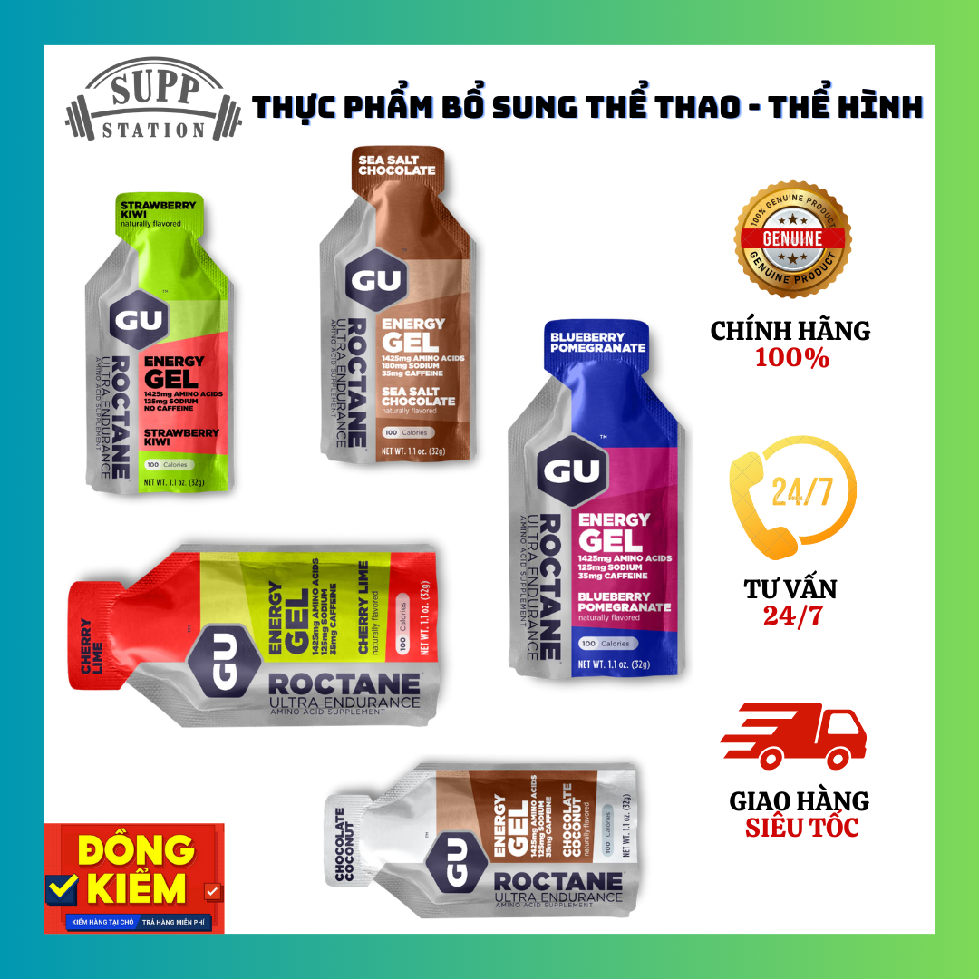 GU ROCTANE ENERGY GEL - GEL NĂNG LƯỢNG ROCTANE - BỔ SUNG BCAA GIÚP HỒI PHỤC TỐT HƠN