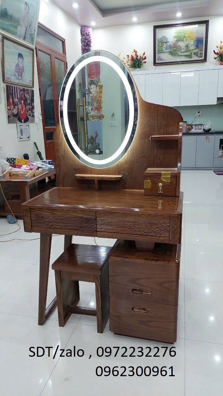 bàn trang điểm gỗ sồi nga cao cấp