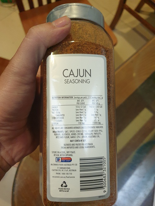 Cajun McCormick flavored spice seasoning (510g)
