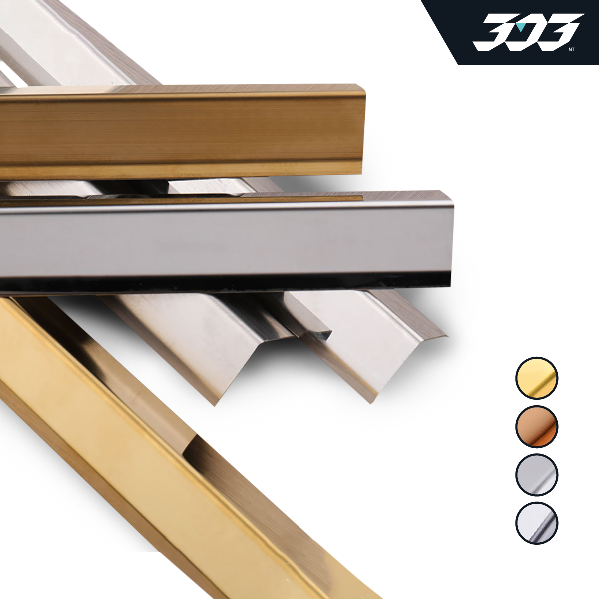 [RẺ VÔ ĐỊCH] NẸP NHÔM / INOX ĐÀI LOAN 304 CHỮ V - DÀI 1.5M, MÀU VÀNG/BẠC nhiều KÍCH THƯỚC - 303DECOR