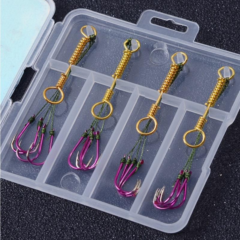 [HCM]Hộp 4 Phụ Kiện Câu Cá Với Móc Câu Chùm 4 Cái ama47