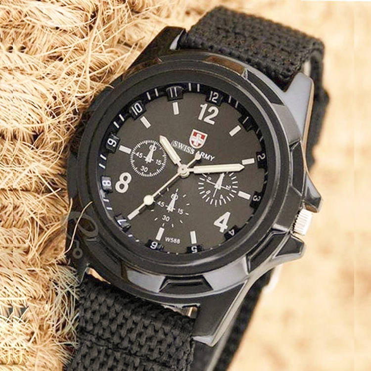 ĐỒNG HỒ DÂY DÙ CHÍNH HIỆU ARMY KIỂU DÁNG QUÂN Đ ỘI CHỐNG NƯỚC TỐT (MÀU ĐEN)