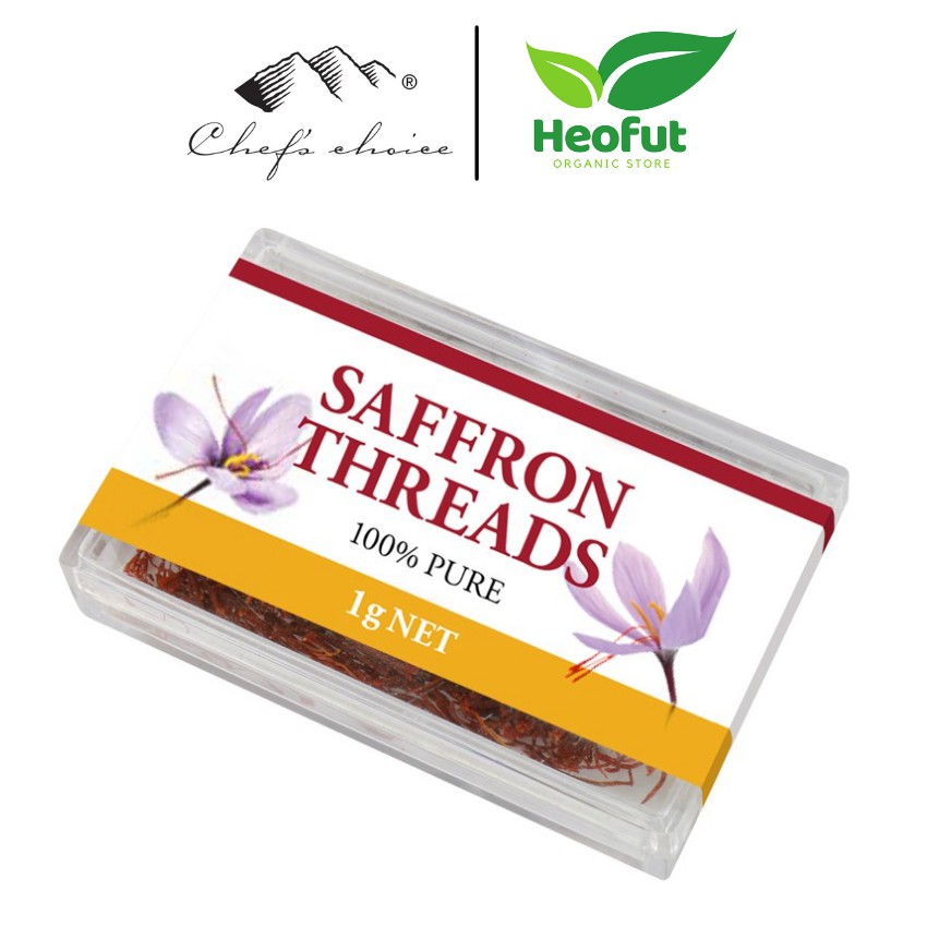 Saffron nhuỵ hoa nghệ tây nhập khẩu organic Chefs Choice Úc hữu cơ pha trà uống saffron organic Heofut