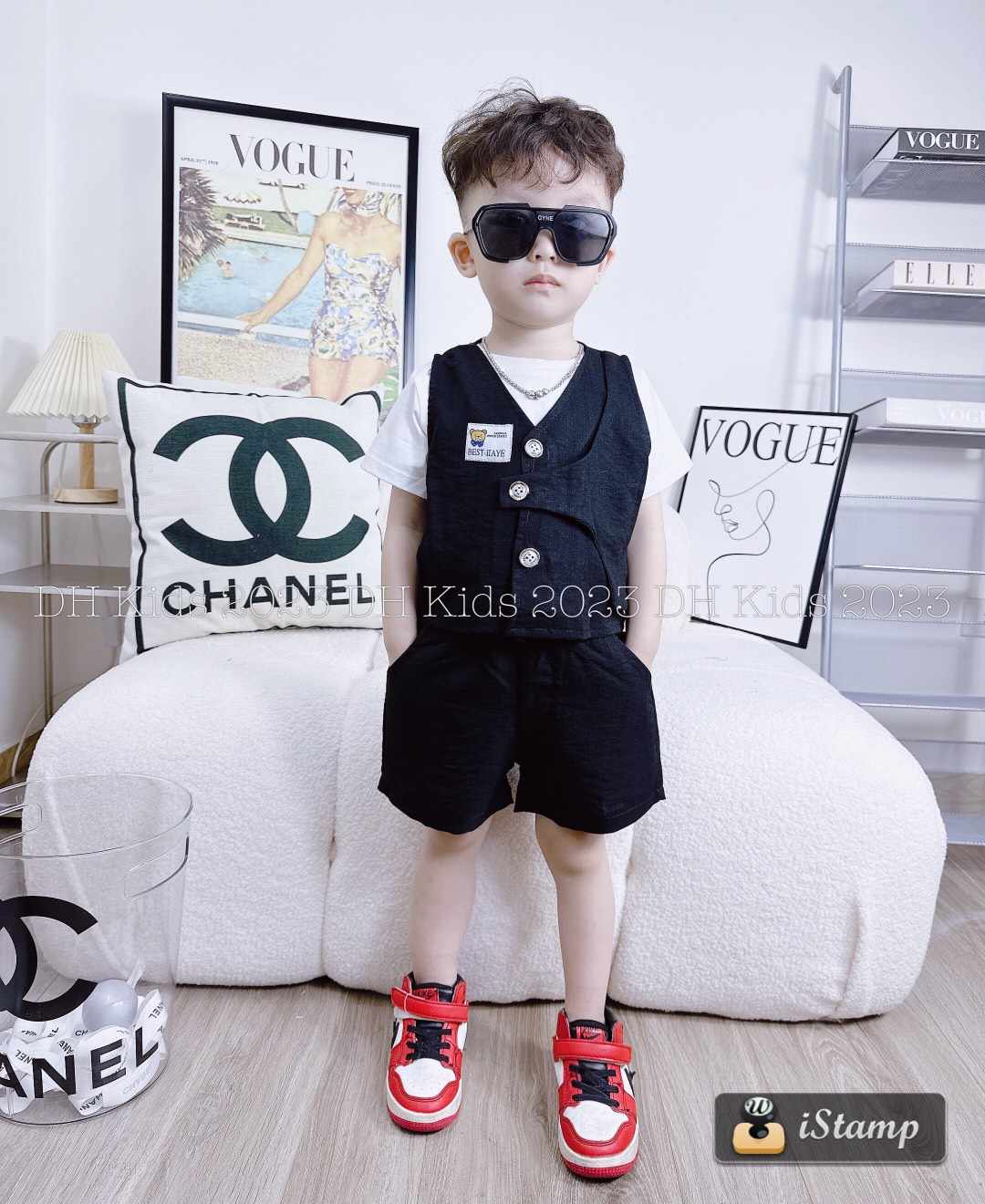 Bộ vest bé trai 3 món lịch lãm cho bé từ 1 - 3 tuổi gồm gấu
